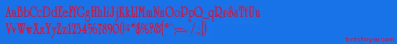 フォントWhitman – 赤い文字の青い背景