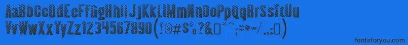 Czcionka AlmontewoodgrainRegular – czarne czcionki na niebieskim tle