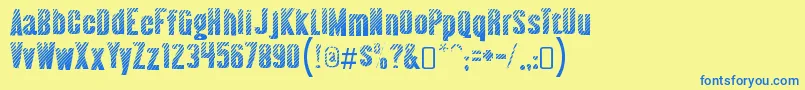 AlmontewoodgrainRegular Font – Blue Fonts on Yellow Background