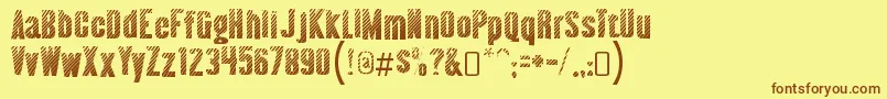 AlmontewoodgrainRegular Font – Brown Fonts on Yellow Background