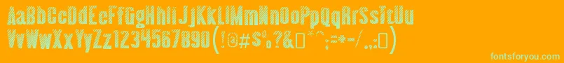 AlmontewoodgrainRegular Font – Green Fonts on Orange Background