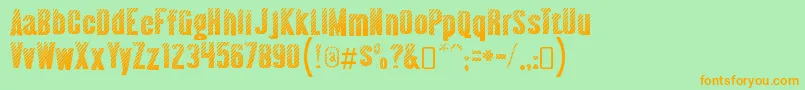 AlmontewoodgrainRegular Font – Orange Fonts on Green Background