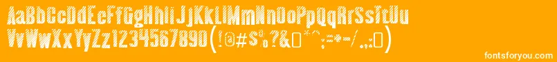 AlmontewoodgrainRegular-Schriftart – Weiße Schriften auf orangefarbenem Hintergrund