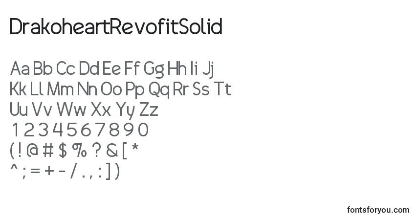 Шрифт DrakoheartRevofitSolid – алфавит, цифры, специальные символы