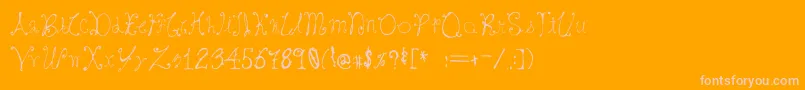 フォントBray – オレンジの背景にピンクのフォント
