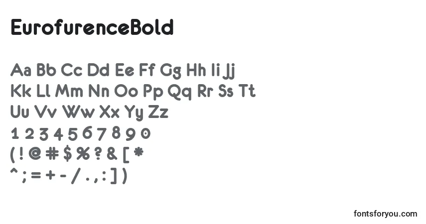 Шрифт EurofurenceBold – алфавит, цифры, специальные символы