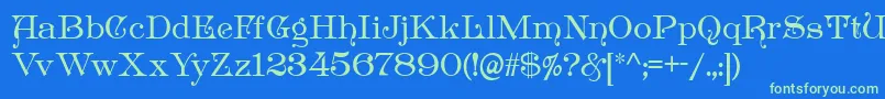 Antikvarika Font – Green Fonts on Blue Background