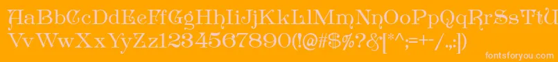 フォントAntikvarika – オレンジの背景にピンクのフォント