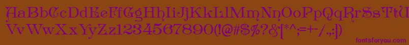 Antikvarika-Schriftart – Violette Schriften auf braunem Hintergrund