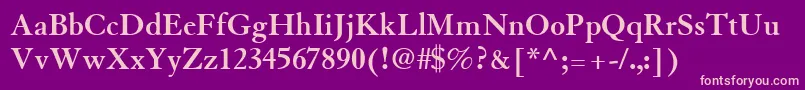 TiascoSsiBold Font – Pink Fonts on Purple Background