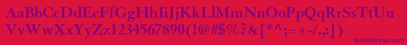 TiascoSsiBold-Schriftart – Violette Schriften auf rotem Hintergrund