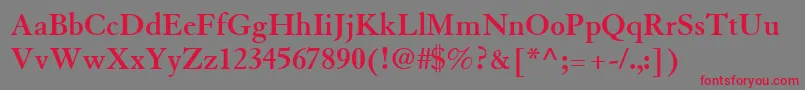 TiascoSsiBold Font – Red Fonts on Gray Background