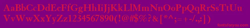 TiascoSsiBold Font – Red Fonts on Purple Background