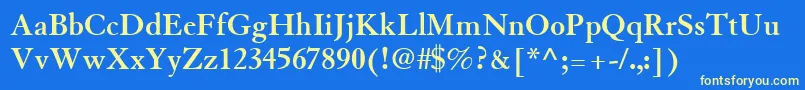Fonte TiascoSsiBold – fontes amarelas em um fundo azul