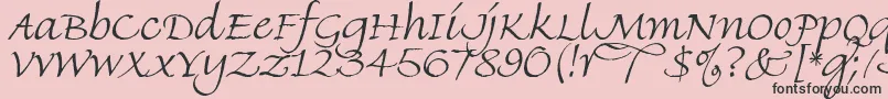 FineHandLet Font – Black Fonts on Pink Background