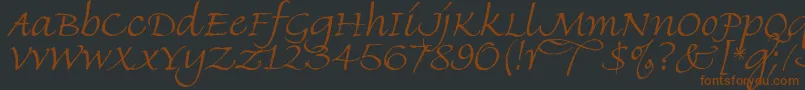 FineHandLet Font – Brown Fonts on Black Background