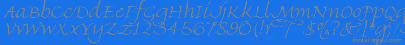 FineHandLet-Schriftart – Graue Schriften auf blauem Hintergrund