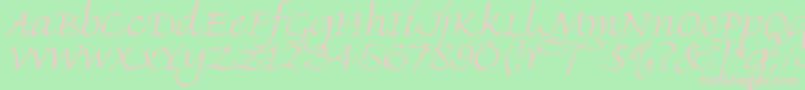 FineHandLet Font – Pink Fonts on Green Background