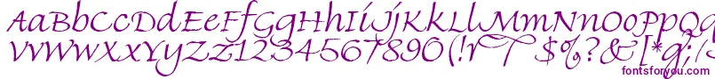 FineHandLet-Schriftart – Violette Schriften auf weißem Hintergrund