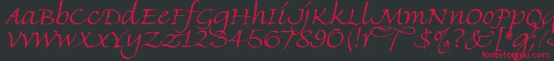 FineHandLet Font – Red Fonts on Black Background