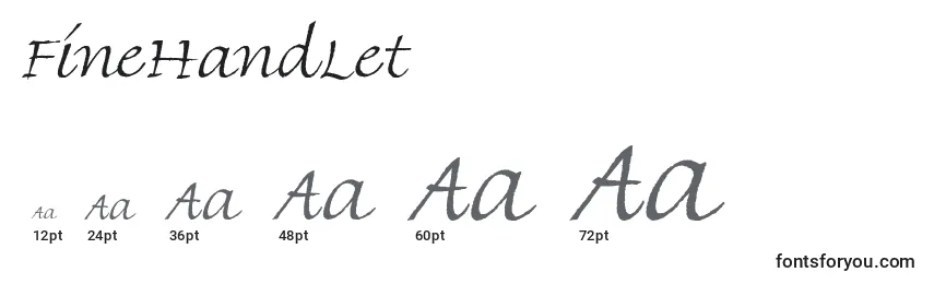 FineHandLet Font Sizes