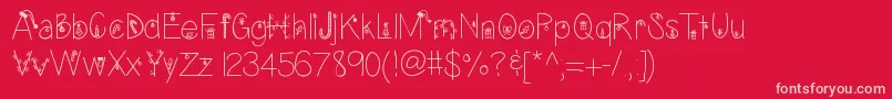 Christmaseve Font – Pink Fonts on Red Background