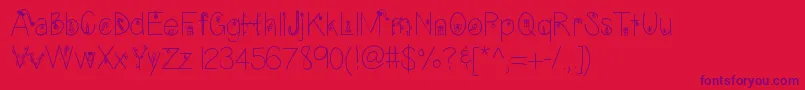 Christmaseve Font – Purple Fonts on Red Background