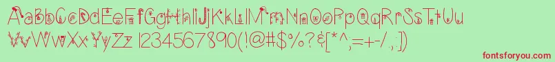 Christmaseve Font – Red Fonts on Green Background