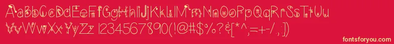 Christmaseve Font – Yellow Fonts on Red Background