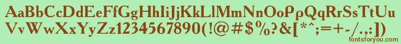 Academyroughc Font – Brown Fonts on Green Background