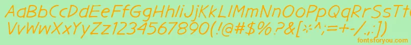 GargleExIt-Schriftart – Orangefarbene Schriften auf grünem Hintergrund
