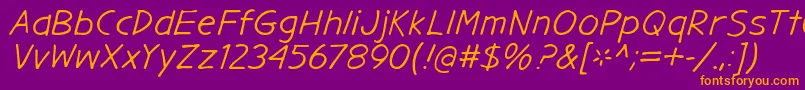 GargleExIt-Schriftart – Orangefarbene Schriften auf violettem Hintergrund