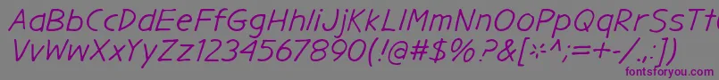 GargleExIt-Schriftart – Violette Schriften auf grauem Hintergrund