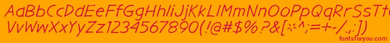 フォントGargleExIt – オレンジの背景に赤い文字