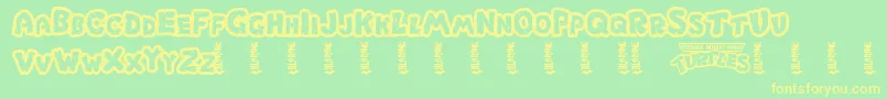 Chlorinar Font – Yellow Fonts on Green Background