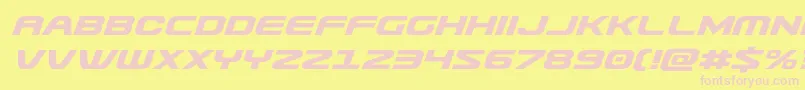 Usuziexpandital Font – Pink Fonts on Yellow Background