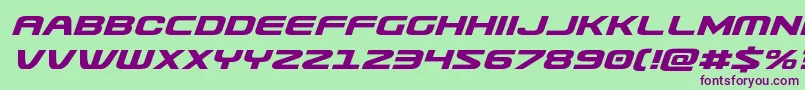 Usuziexpandital Font – Purple Fonts on Green Background