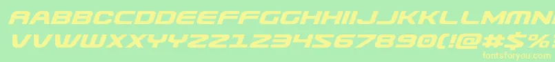 Usuziexpandital Font – Yellow Fonts on Green Background