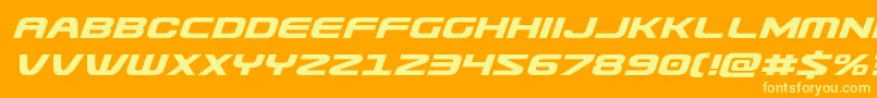 Czcionka Usuziexpandital – żółte czcionki na pomarańczowym tle