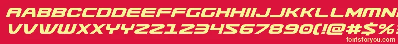 フォントUsuziexpandital – 黄色の文字、赤い背景