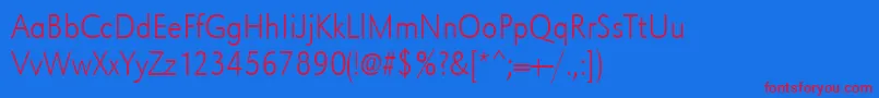 Urwgrotesktextligextnar Font – Red Fonts on Blue Background