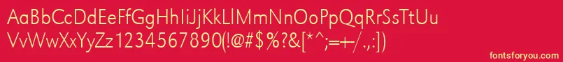 Urwgrotesktextligextnar Font – Yellow Fonts on Red Background