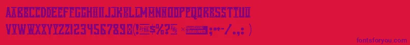 Vanilla Font – Purple Fonts on Red Background