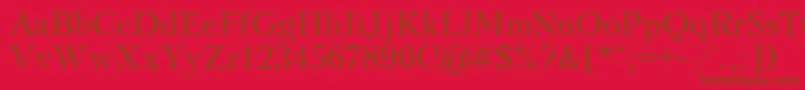 フォントPeterburg – 赤い背景に茶色の文字