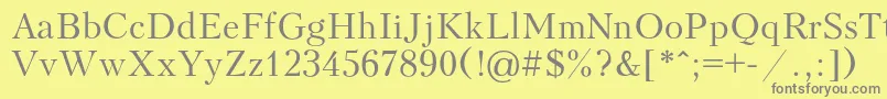 Peterburg-fontti – harmaat kirjasimet keltaisella taustalla