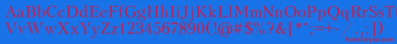 Peterburg-Schriftart – Rote Schriften auf blauem Hintergrund