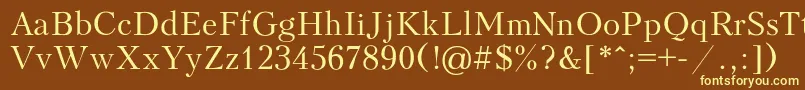 Peterburg-fontti – keltaiset fontit ruskealla taustalla