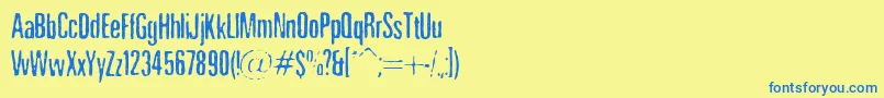 NicotineStains Font – Blue Fonts on Yellow Background