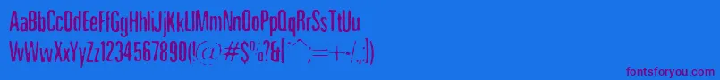 NicotineStains Font – Purple Fonts on Blue Background