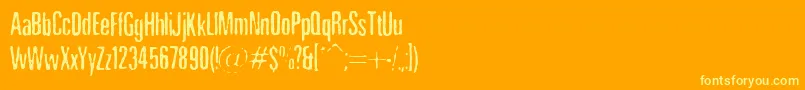 NicotineStains Font – Yellow Fonts on Orange Background
